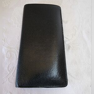 Louis Vuitton Unisex Long Wallet, Black, Taiga Leather